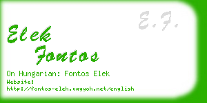 elek fontos business card